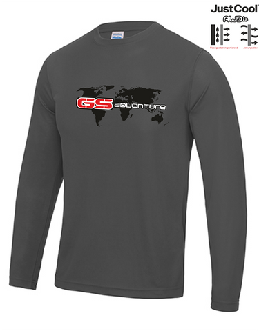 GS Motorrad World Wide SEEK - ADVENTURE - (rot) Just Cool Funktion T-Shirt Langarm