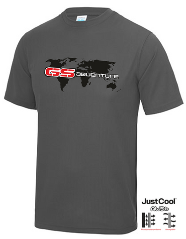 GS Motorrad World Wide SEEK - ADVENTURE (rot) - Just Cool Funktion T-Shirt Kurzarm