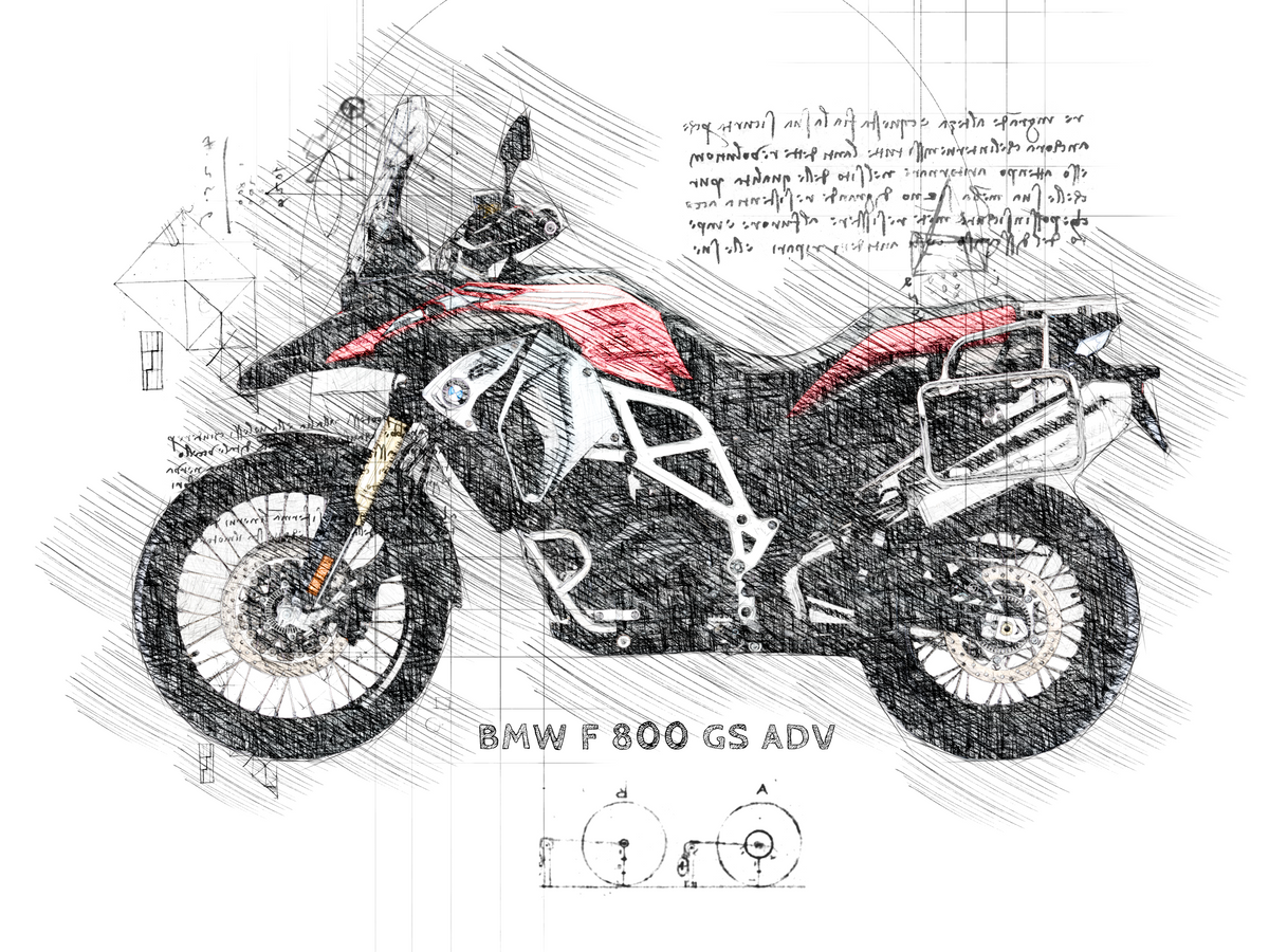 #247 BMW F 800 GS ADVENTURE: Artwork | Da Vinci Style | BMW GS Poster | Instant Download | BMW GS Merchandise | BMW GS Gift