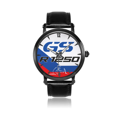GS Motorrad R 1250 GS HP Style Watch/Uhr wasserdicht - Echtleder Armband - GS Magazin
