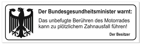 Sticker/Aufkleber "Der Bundesgesundheitsminister warnt" (2Stück) inkl. Gutschein - GS Magazin