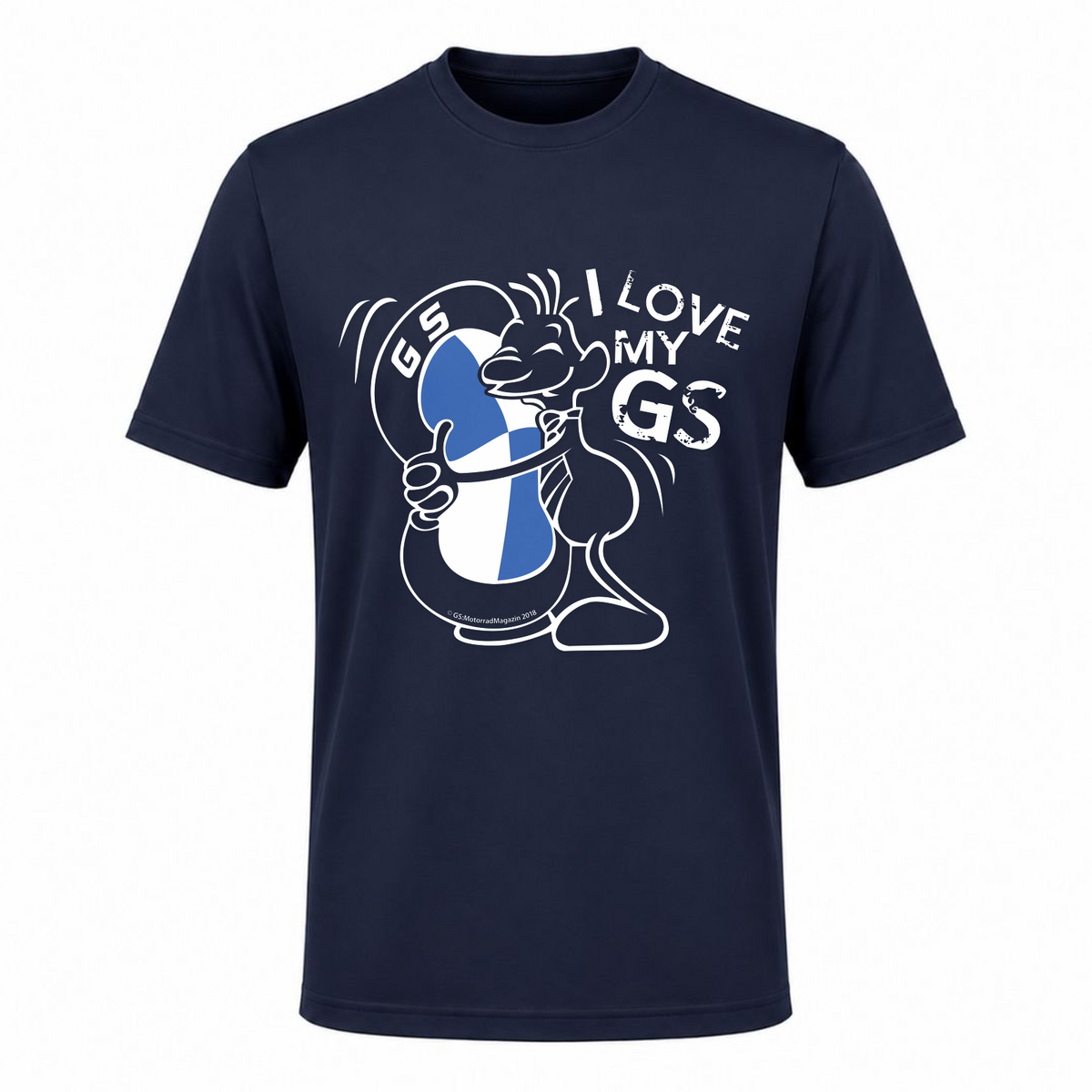 GS Motorrad Just Cool atmungsaktiv "I love my GS" Classic Sport Shirt - Cool T - french navy