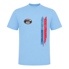 BMW GS T-Shirt "R12 GS" Racing Streifen – Unisex Shirt im Dirty-Look - Sky Blue