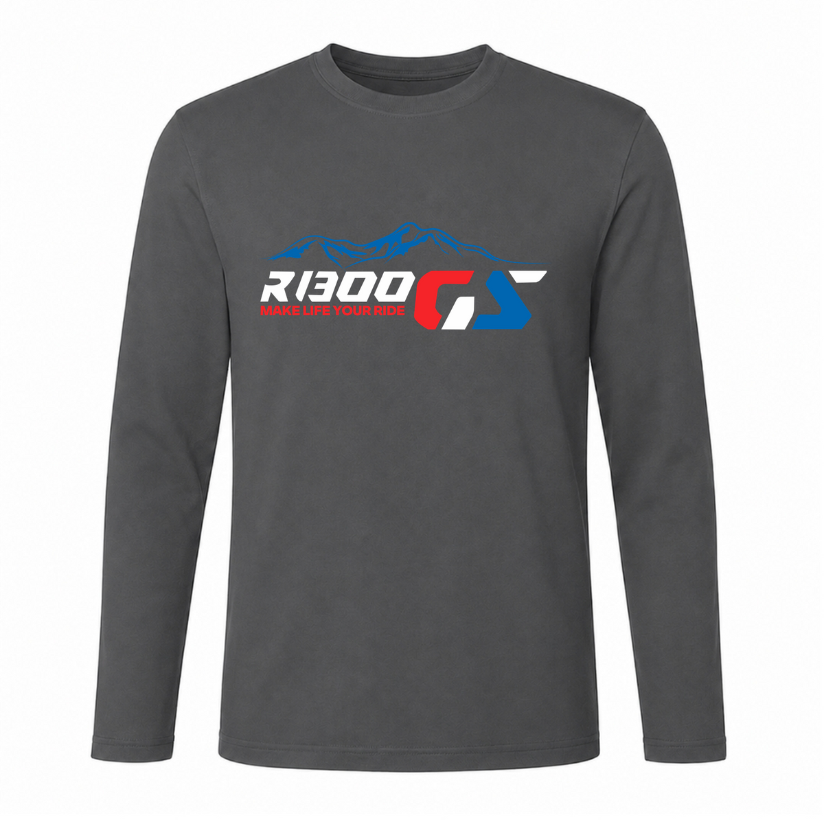 GS Motorrad Shirt "R 1300 GS Mountain" – Funktionsshirt Kurzarm Long Sleeve Cool T - charcoal
