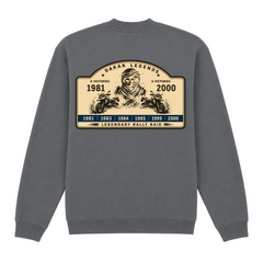 BMW GS Dakar Hommage 1/4-Zip Sweatshirt "Legendary Rally Raid" – exklusiver Motorrad-Troyer - Charcoal (Solid) - Rueckseite