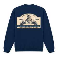 BMW GS Dakar Hommage 1/4-Zip Sweatshirt "Legendary Rally Raid" – exklusiver Motorrad-Troyer - Navy - Rueckseite
