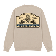 BMW GS Dakar Hommage 1/4-Zip Sweatshirt "Legendary Rally Raid" – exklusiver Motorrad-Troyer - Sand - Rueckseite