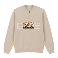 BMW GS Dakar Hommage 1/4-Zip Sweatshirt "Legendary Rally Raid" – exklusiver Motorrad-Troyer - Sand