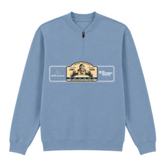 BMW GS Dakar Hommage 1/4-Zip Sweatshirt "Legendary Rally Raid" – exklusiver Motorrad-Troyer - Stone Blue