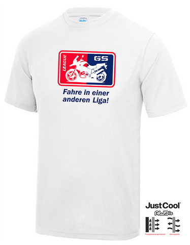 GS Motorrad "GS LEAGUE" - Fahre in einer anderen Liga - Just Cool Funktion T-Shirt Kurzarm