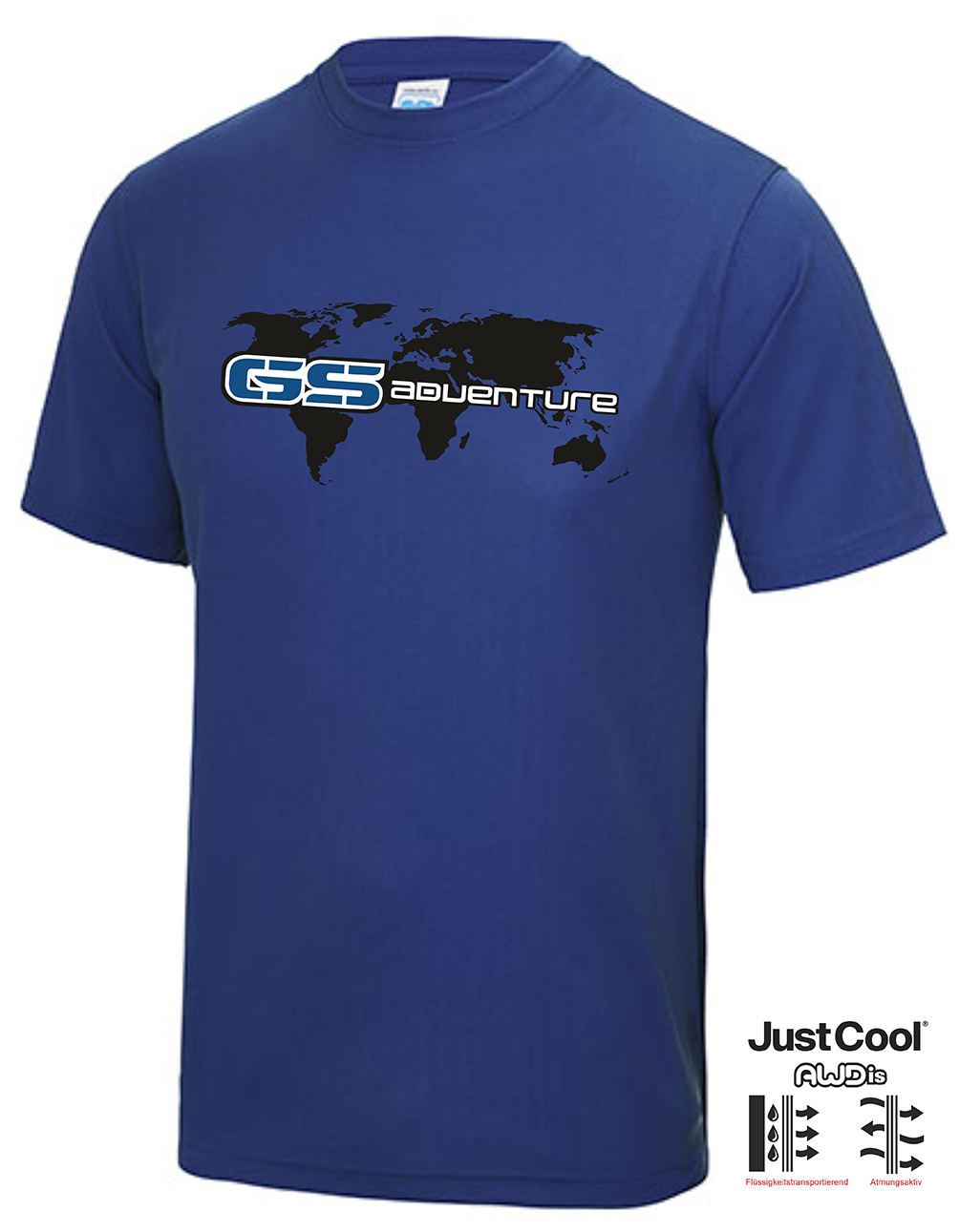 GS Motorrad World Wide SEEK - ADVENTURE (blau) - Just Cool Funktion T-Shirt Kurzarm