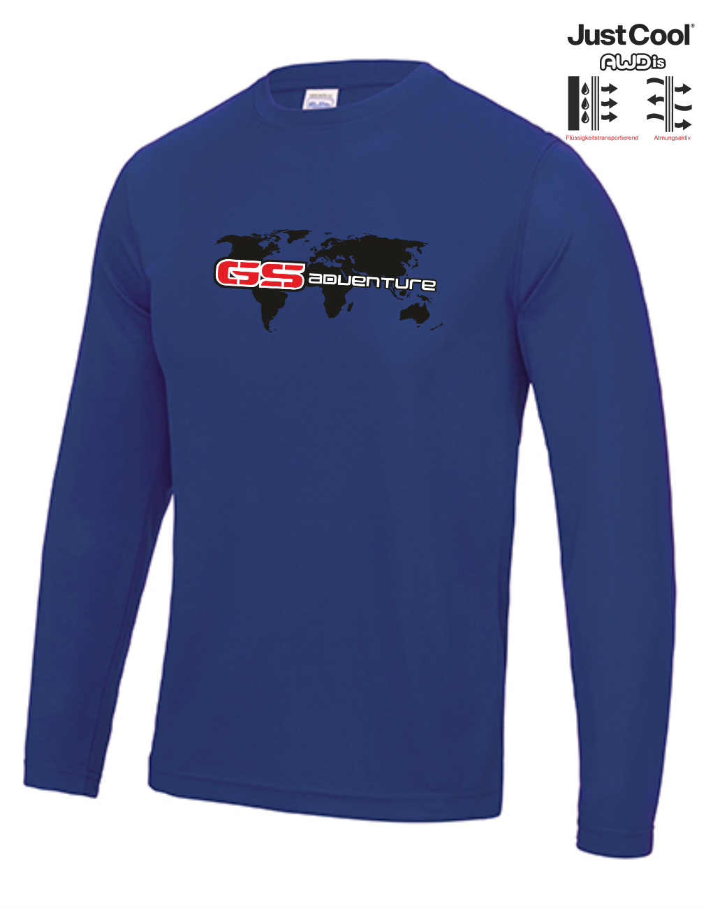 GS Motorrad World Wide SEEK - ADVENTURE - (rot) Just Cool Funktion T-Shirt Langarm