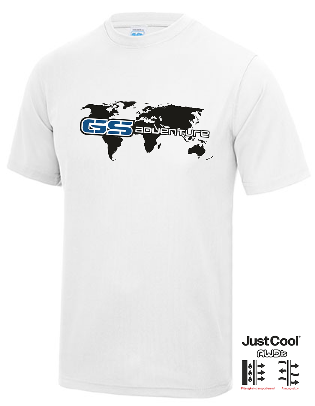 GS Motorrad World Wide SEEK - ADVENTURE (blau) - Just Cool Funktion T-Shirt Kurzarm