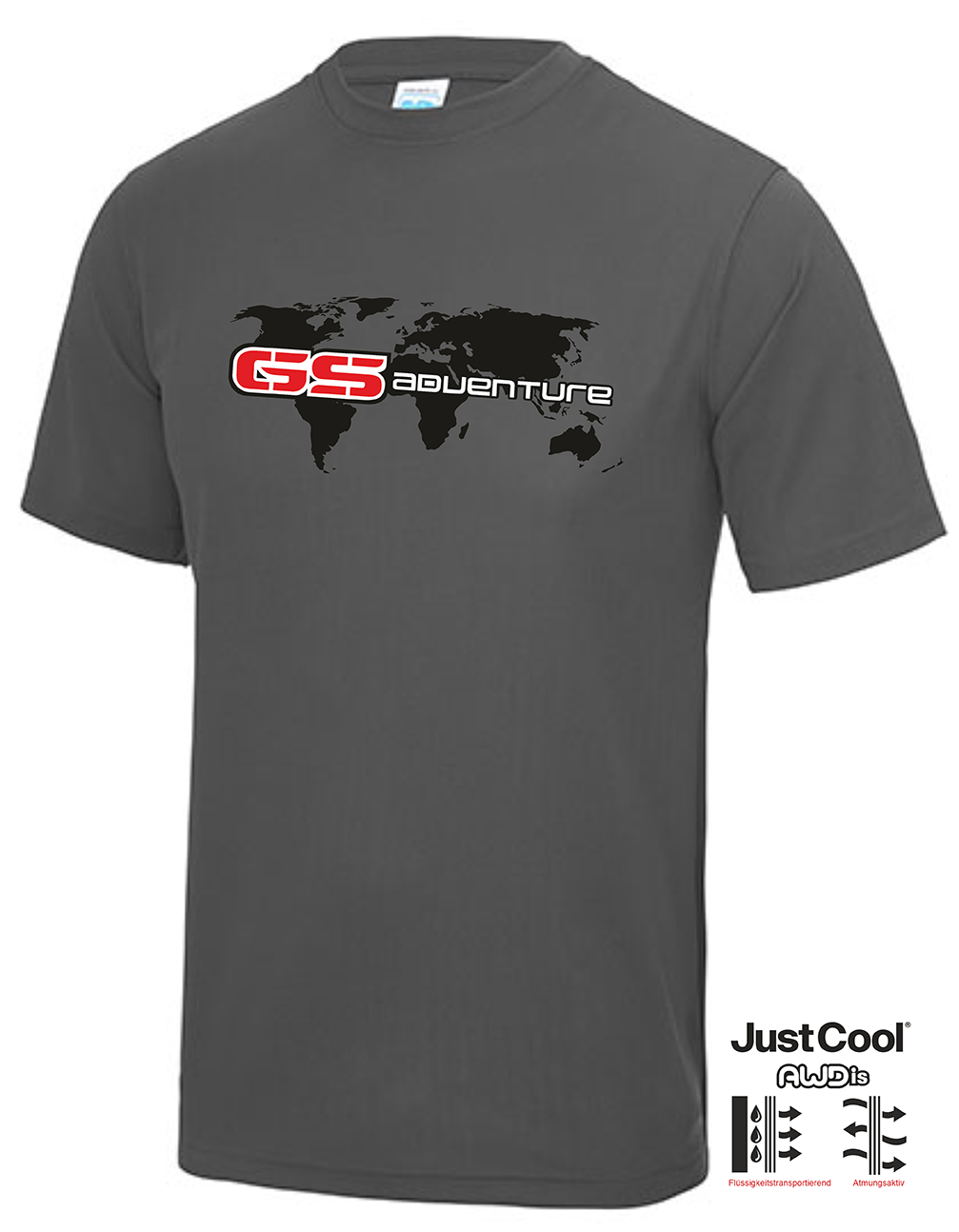GS Motorrad World Wide SEEK - ADVENTURE (rot) - Just Cool Funktion T-Shirt Kurzarm