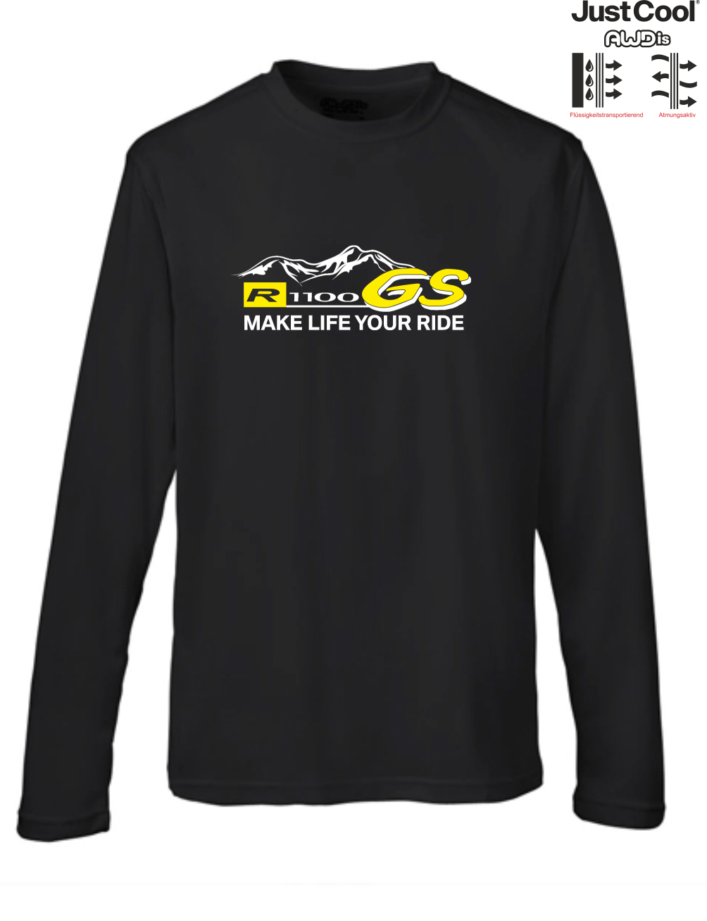 GS Motorrad "Liebling" - BMW R 1100 GS Mountain - Just Cool Funktion T-Shirt Langarm