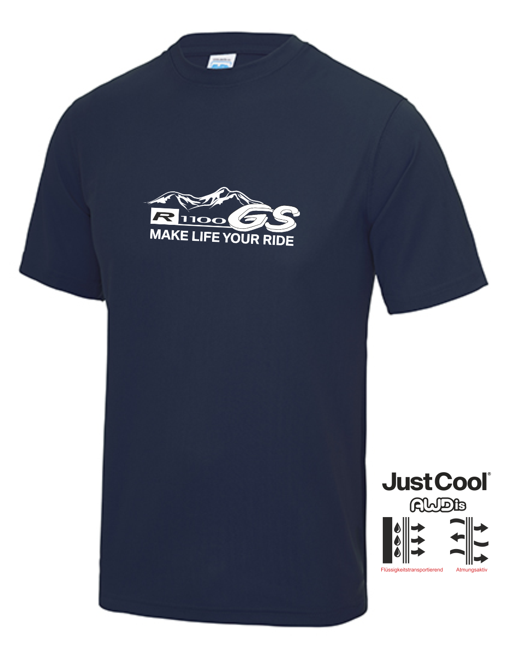 GS Motorcycle - BMW R 1100 GS Mountain - Just Cool Function T-Shirt Short Sleeve