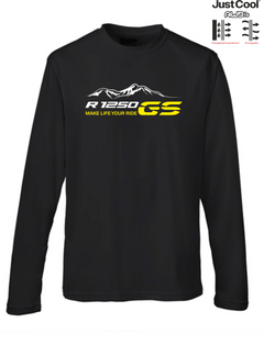 GS Motorcycle BMW R 1250 GS "Bumblebee Mountain" Just Cool Function T-Shirt Long Sleeve