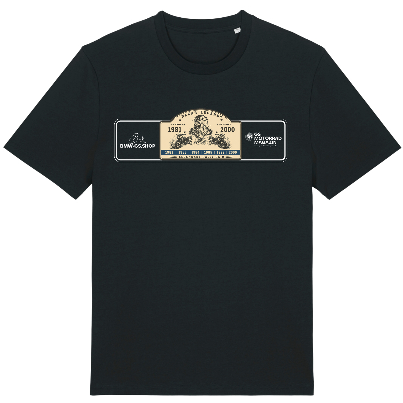 BMW GS Dakar Hommage T-Shirt "Legendary Rally Raid" – exklusives Motorrad-Shirt - Black