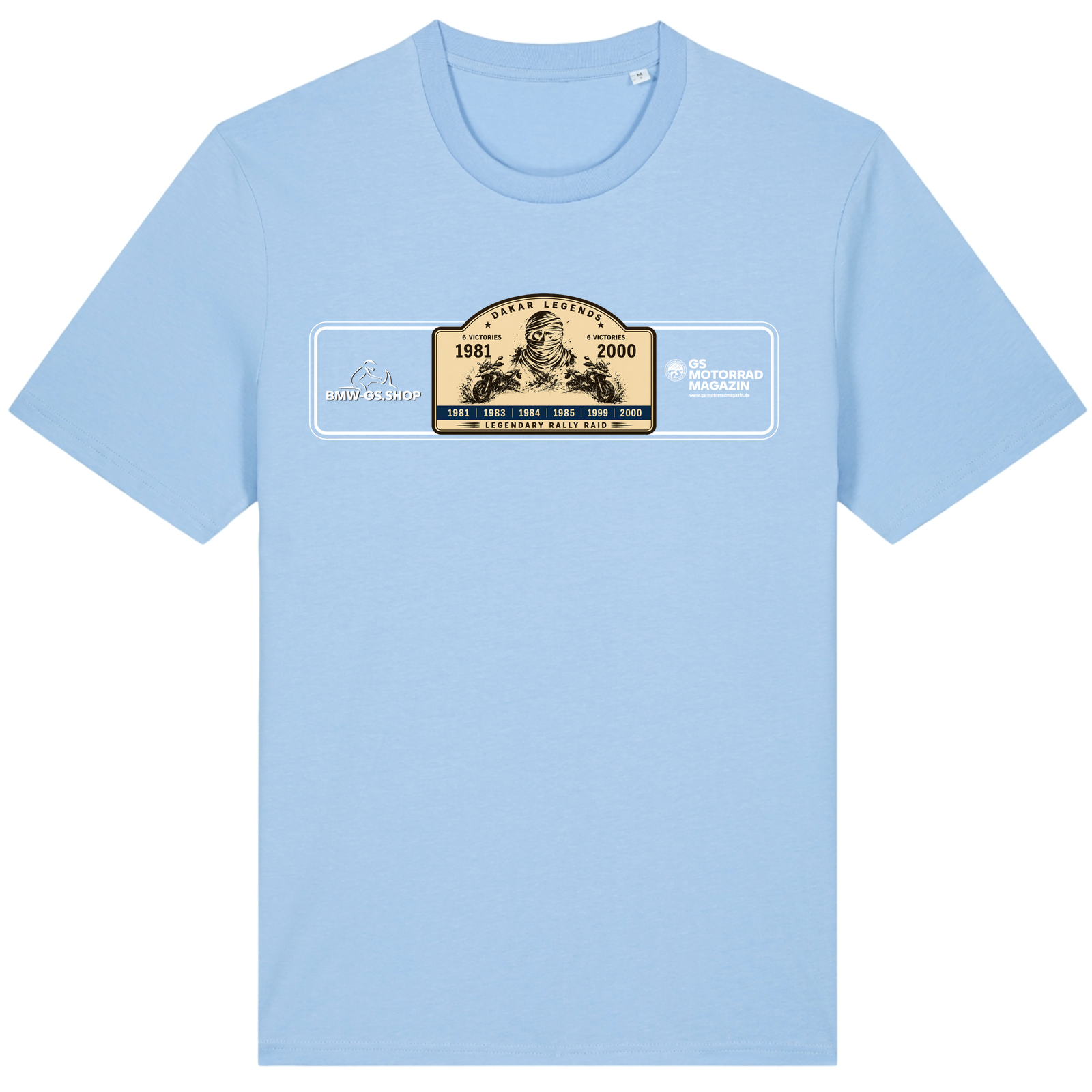 BMW GS Dakar Hommage T-Shirt "Legendary Rally Raid" – exklusives Motorrad-Shirt - Blue soul