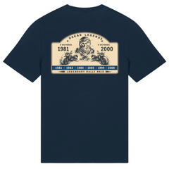 BMW GS Dakar Hommage T-Shirt "Legendary Rally Raid" – exklusives Motorrad-Shirt - French Navy - Rueckseite