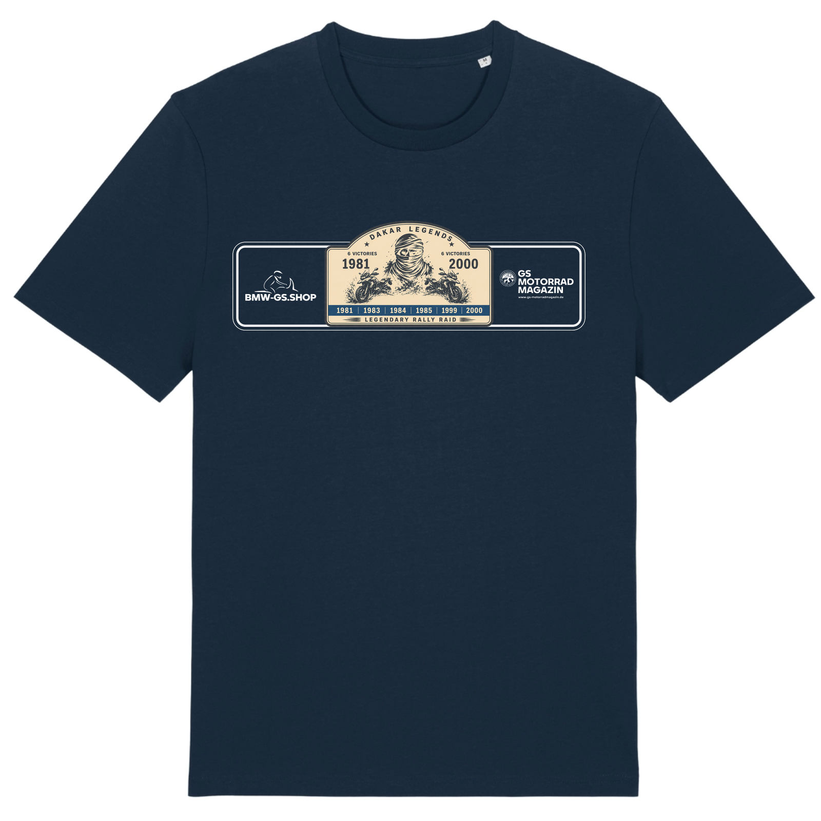 BMW GS Dakar Hommage T-Shirt "Legendary Rally Raid" – exklusives Motorrad-Shirt - French Navy