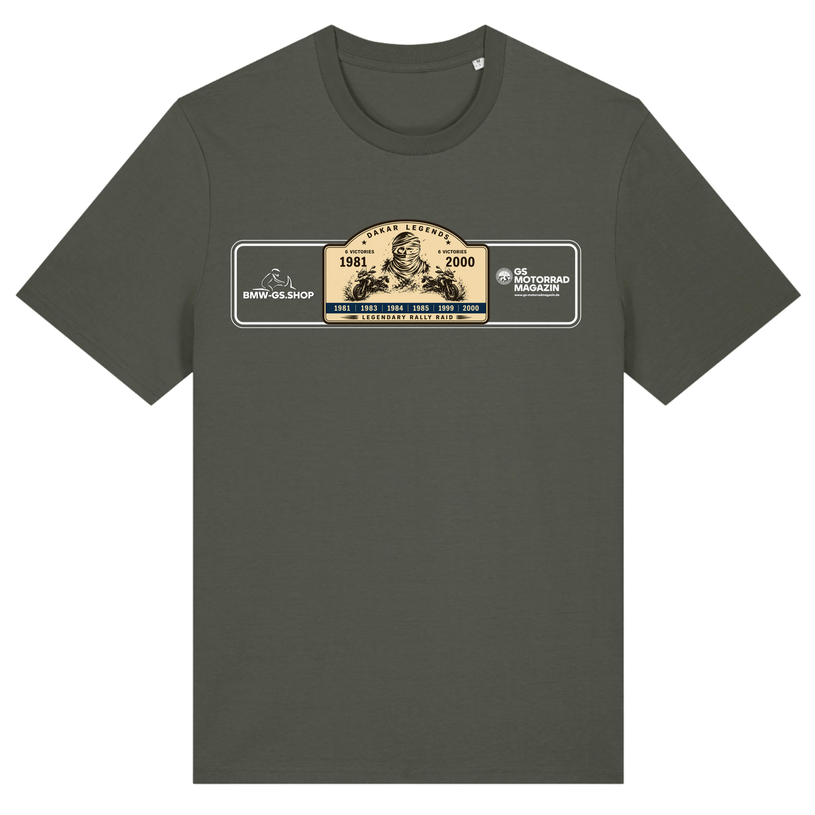 BMW GS Dakar Hommage T-Shirt "Legendary Rally Raid" – exklusives Motorrad-Shirt - Khaki