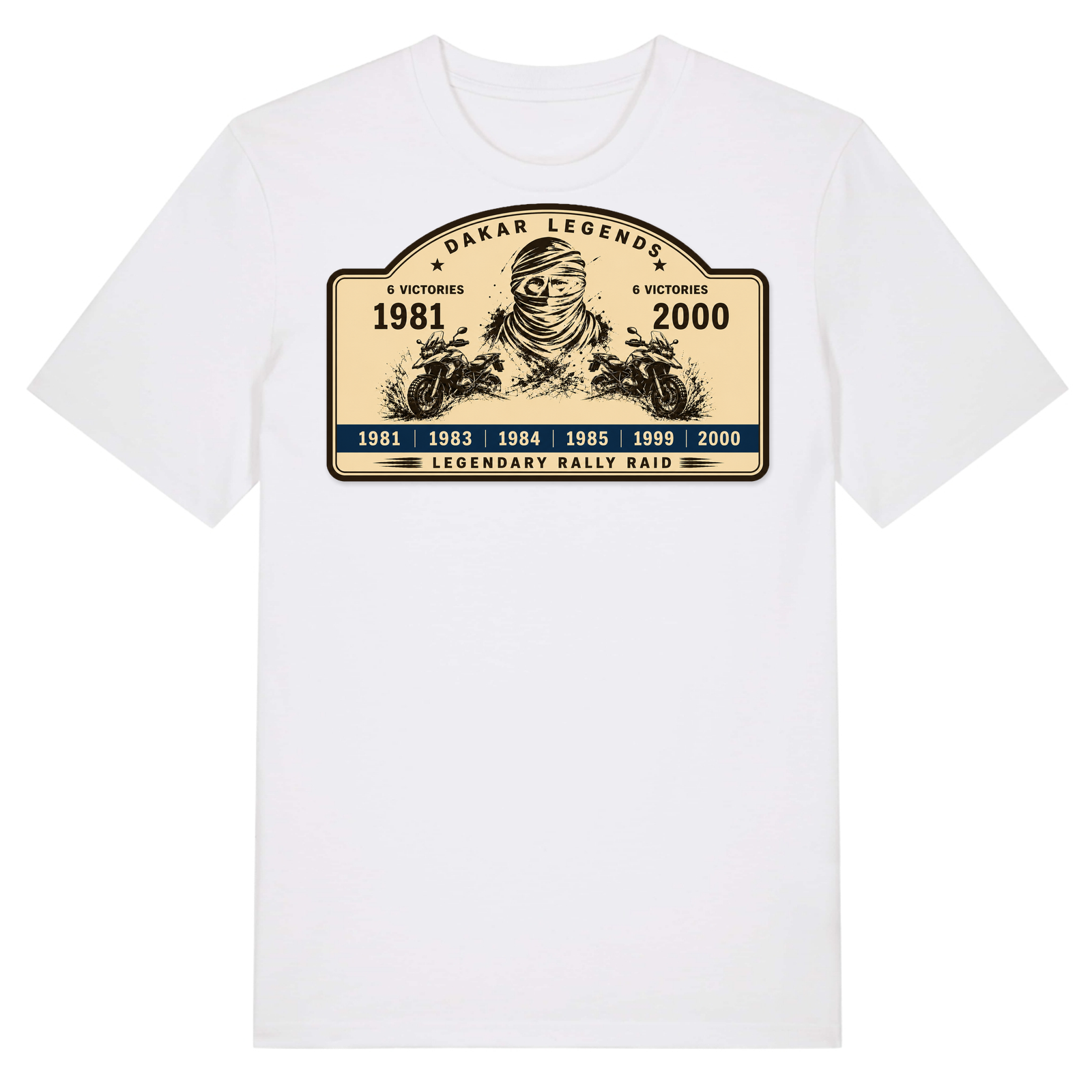 BMW GS Dakar Hommage T-Shirt "Legendary Rally Raid" – exklusives Motorrad-Shirt - White - Rueckseite