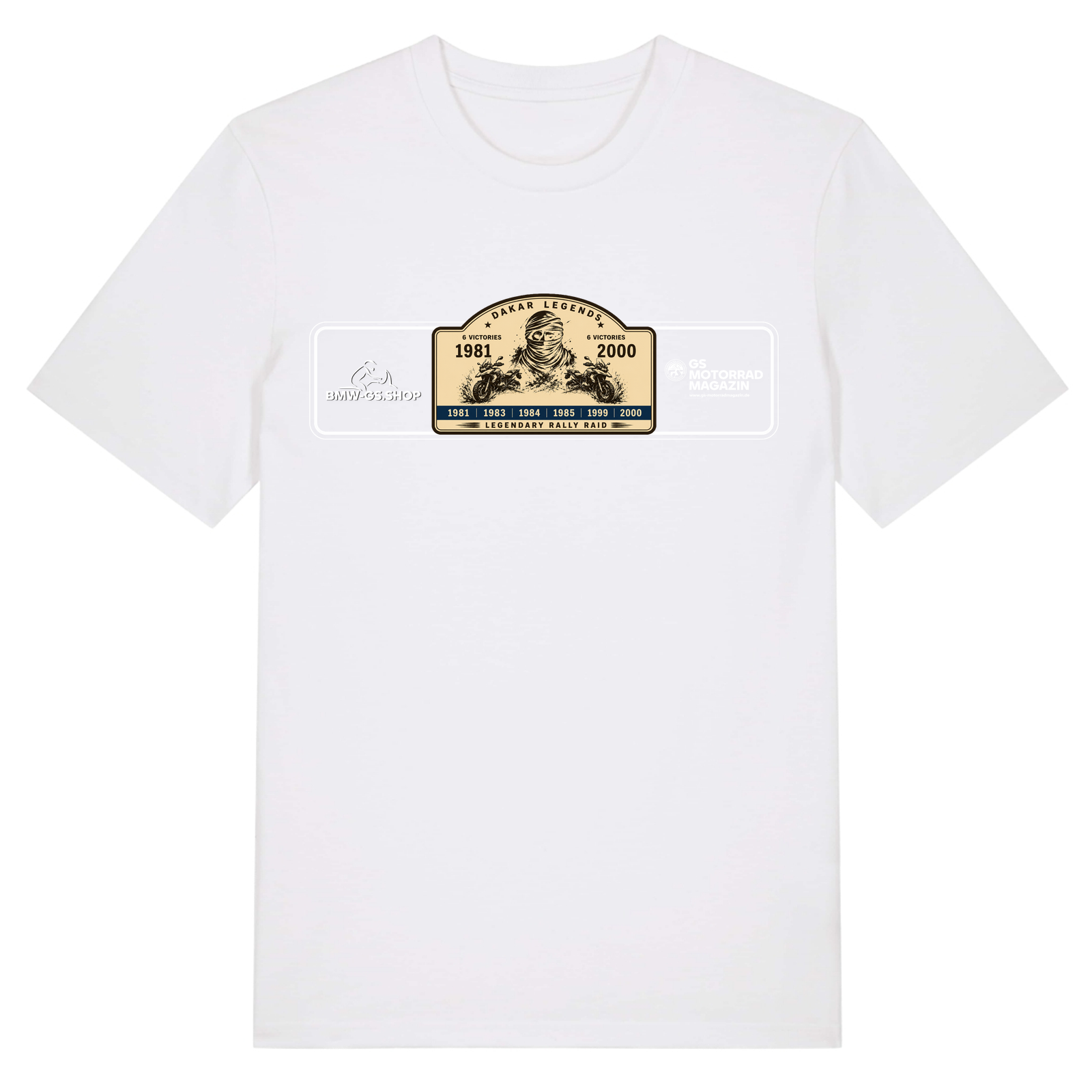 BMW GS Dakar Hommage T-Shirt "Legendary Rally Raid" – exklusives Motorrad-Shirt - White