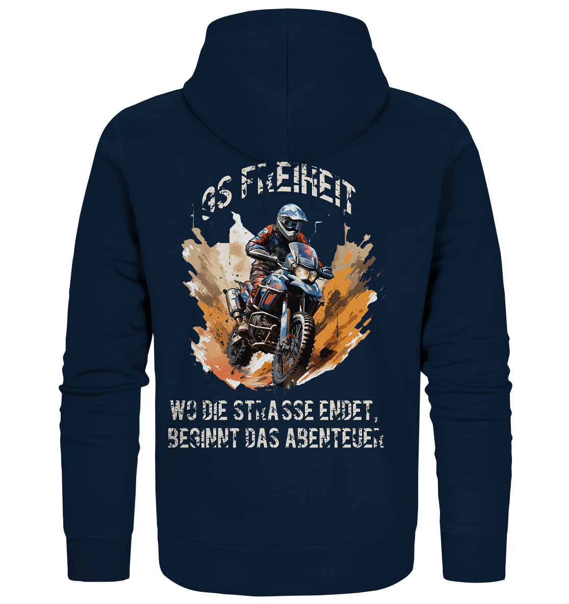 GS Motorrad "Wo die Straße endet - beginnt das Abenteuer" - Hoodie Zipper Jacke (OS)