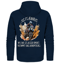 GS Motorrad "Wo die Straße endet - beginnt das Abenteuer" - Hoodie Zipper Jacke (OS)