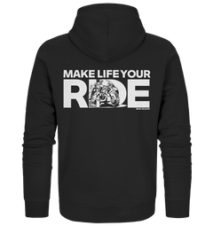 GS Motorrad  "Make Life Your Ride" – Abenteuer & Motorrad-Design für GS Fahrer - Organic Full Zipper Hoodie