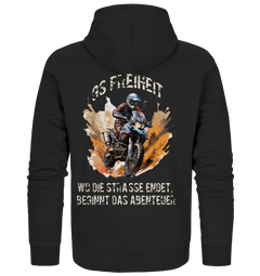 GS Motorrad "Wo die Straße endet - beginnt das Abenteuer" - Hoodie Zipper Jacke