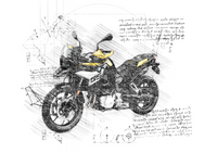 #245 BMW F 750 GS: Kunstwerk | Da Vinci Stil | BMW GS Poster | Sofort-Download | BMW GS Merchandise | BMW GS Geschenk