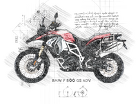 #247 BMW F 800 GS ADVENTURE: Artwork | Da Vinci Style | BMW GS Poster | Instant Download | BMW GS Merchandise | BMW GS Gift 