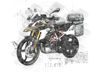 #252 BMW G 310 GS: Kunstwerk | Da Vinci Stil | BMW GS Poster | Sofort-Download | BMW GS Merchandise | BMW GS Geschenk