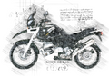 #242 BMW R 1100 GS: Kunstwerk | Da Vinci Stil | Sofort-Download