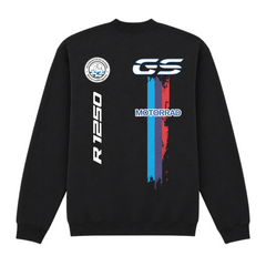 GS Motorrad "3-Stripes" BMW R 1250 GS - Make Life a Ride - 1/4-Zip Sweatshirt - Black - Rueckseite