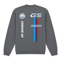 GS Motorrad "3-Stripes" BMW R 1250 GS - Make Life a Ride - 1/4-Zip Sweatshirt - Charcoal (Solid) - Rueckseite