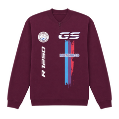GS Motorrad "3-Stripes" BMW R 1250 GS - Make Life a Ride - 1/4-Zip Sweatshirt - Maroon