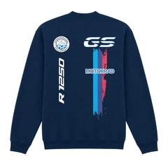 GS Motorrad "3-Stripes" BMW R 1250 GS - Make Life a Ride - 1/4-Zip Sweatshirt - Navy - Rueckseite
