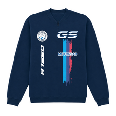 GS Motorrad "3-Stripes" BMW R 1250 GS - Make Life a Ride - 1/4-Zip Sweatshirt - Navy