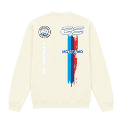 GS Motorrad "3-Stripes" BMW R 1250 GS - Make Life a Ride - 1/4-Zip Sweatshirt - Off White - Rueckseite