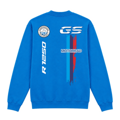 GS Motorrad "3-Stripes" BMW R 1250 GS - Make Life a Ride - 1/4-Zip Sweatshirt - Royal - Rueckseite