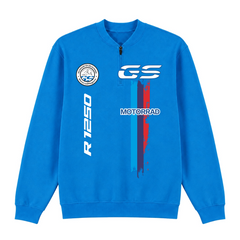 GS Motorrad "3-Stripes" BMW R 1250 GS - Make Life a Ride - 1/4-Zip Sweatshirt - Royal