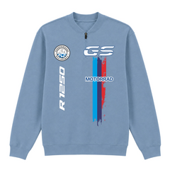 GS Motorrad "3-Stripes" BMW R 1250 GS - Make Life a Ride - 1/4-Zip Sweatshirt - Stone Blue