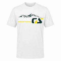 GS Motorrad Shirt "R 1300 GS Mountain Bumblebee" – Funktionsshirt Kurzarm - weiß