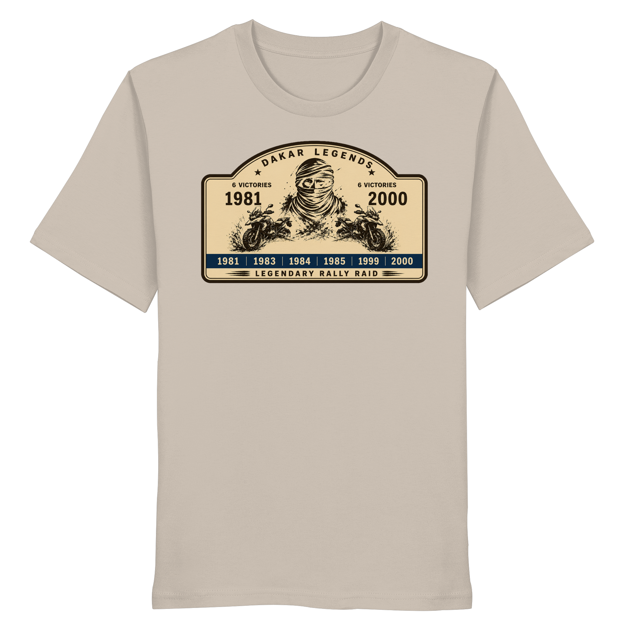 Dakar Legends Rally Badge GS MotorradGS Dakar Legends T-Shirt – Rally Raid Vintage Edition - Organic Shirt