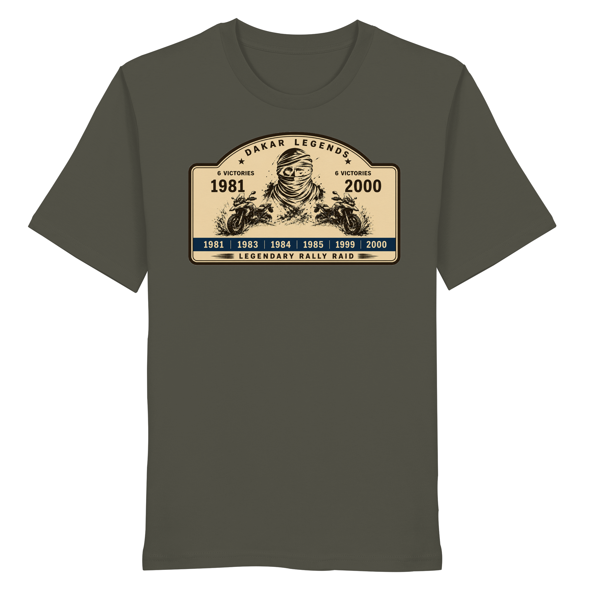 Dakar Legends Rally Badge GS MotorradGS Dakar Legends T-Shirt – Rally Raid Vintage Edition - Organic Shirt