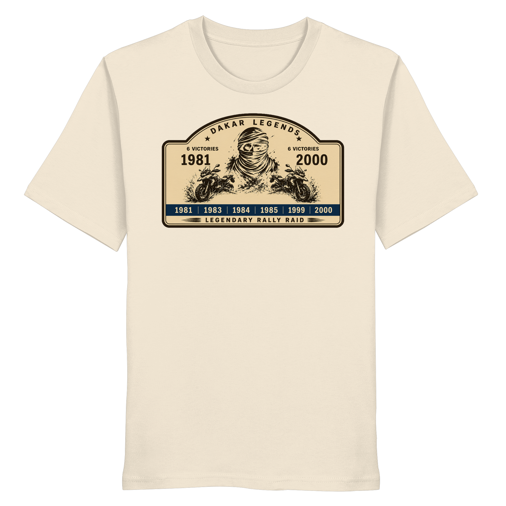 Dakar Legends Rally Badge GS MotorradGS Dakar Legends T-Shirt – Rally Raid Vintage Edition - Organic Shirt