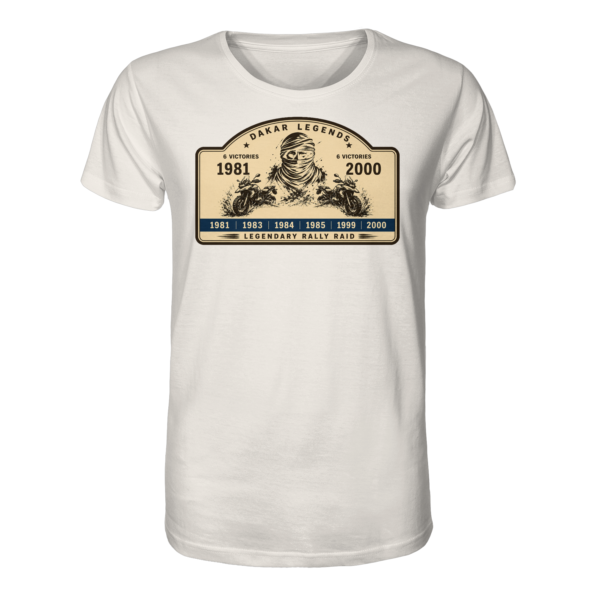 Dakar Legends Rally Badge GS MotorradGS Dakar Legends T-Shirt – Rally Raid Vintage Edition - Organic Shirt